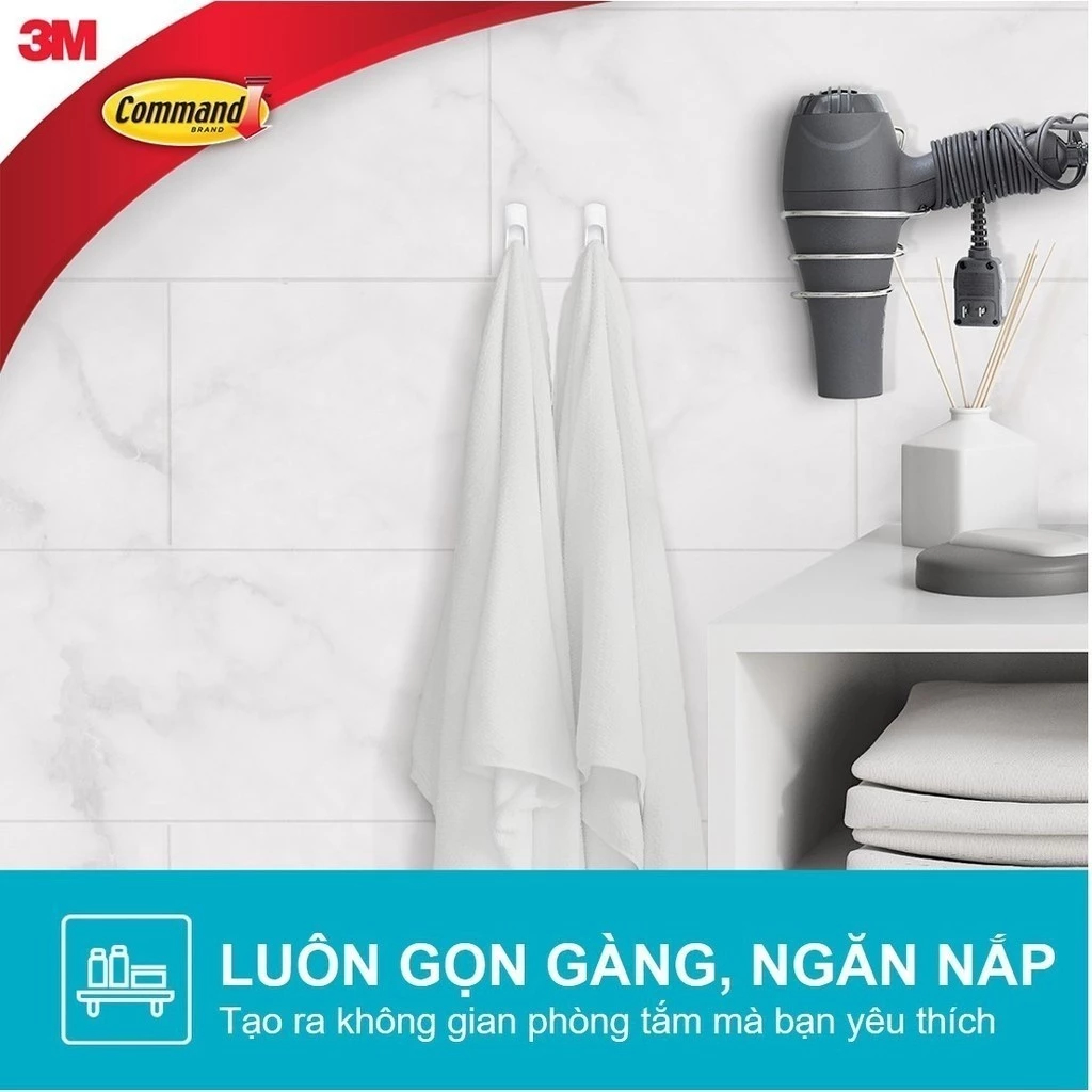 Móc dán tường nhà tắm Command™ 17001b - Chịu lực 1.3 kg - 2 cái/vỉ - 7012591952, , large image number 5